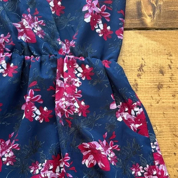 Forever 21 Navy and Pink Floral Dress - Picture 2 of 3